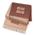 Miu Miu Style Oversized Logo Fringe Scarf
