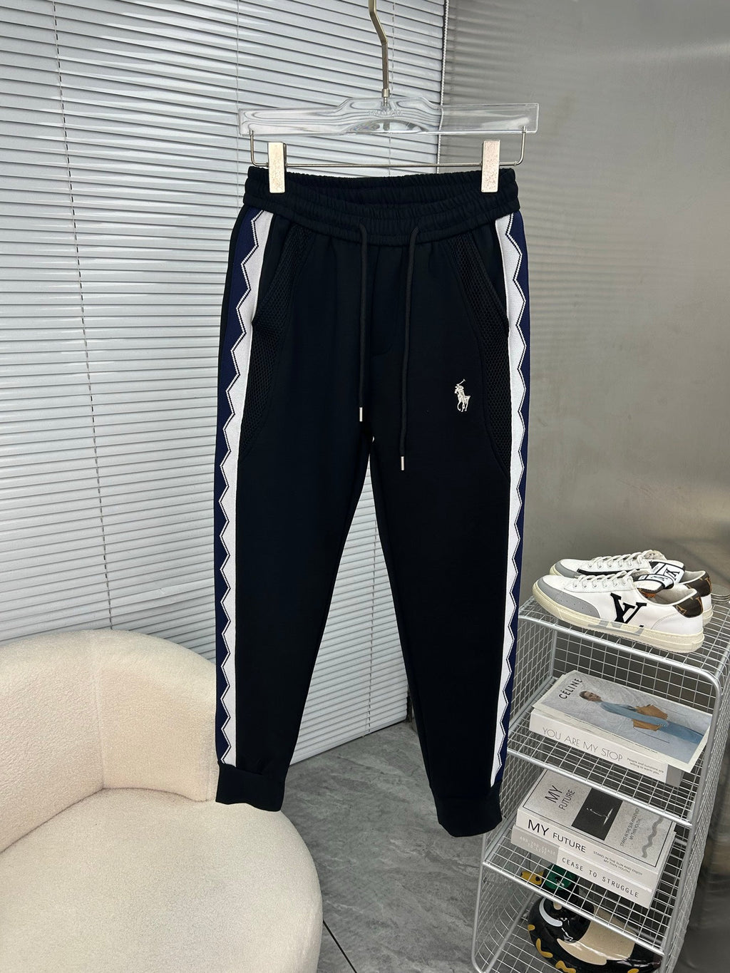 Ralph Lauren Men's Side‑Stripe Drawstring Jogger Pants
