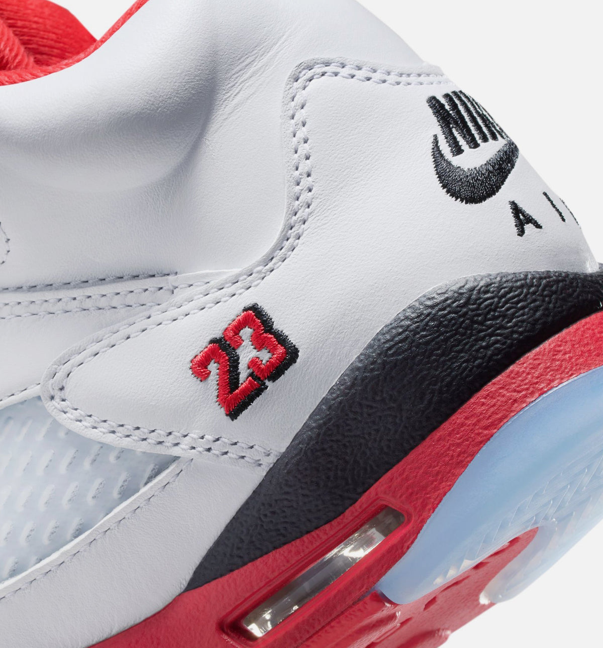Air Jordan 5 Retro Fire Red | Grade School Lifestyle Shoe | White/Fire Red/Black