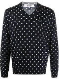 Comme Des Garçons polka-dot print V-neck sweater