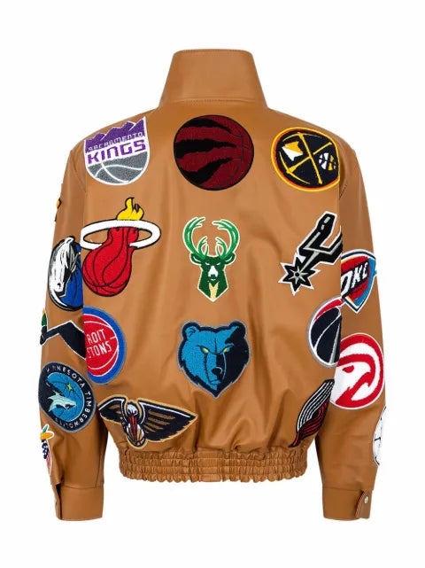 Jeff Hamilton NBA Collage faux-leather jacket