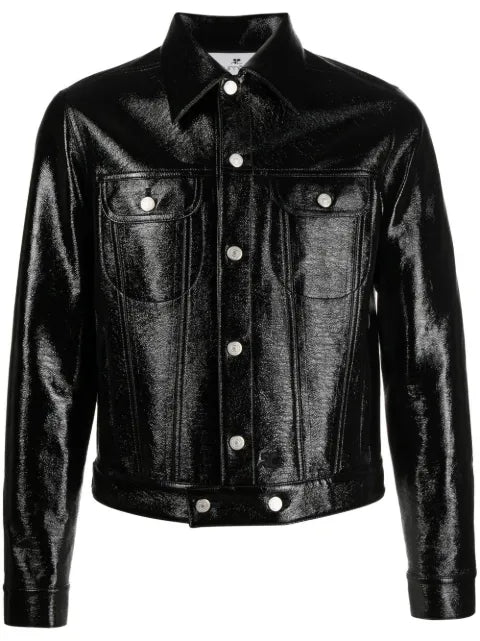 Courrèges Vinyl V-cut trucker jacket