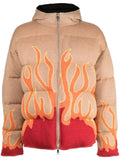 Haculla flame-print knitted puffer jacket