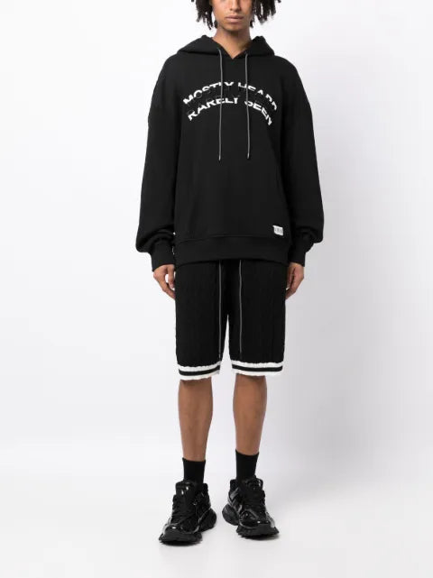 Mostly Heard Rarely Seen logo-embossed cotton hoodie
