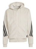 adidas ribbed-paneled zip-up hoodie