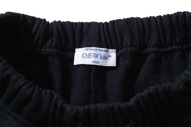 OFF-WHITE "Pixel Arrow" Digital Dot Cotton Sweatshorts
