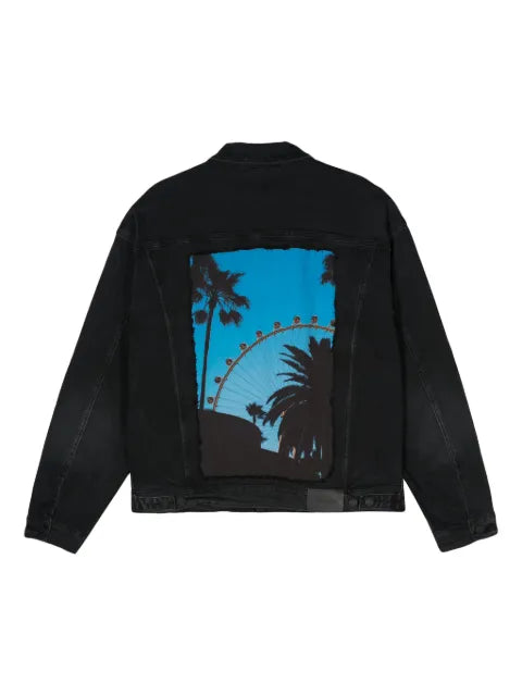Purple Brand graphic-panel denim jacket