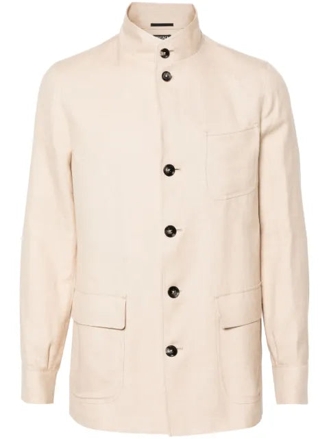 Zegna linen-blend shirt jacket