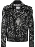 Philipp Plein suede biker jacket tattoo