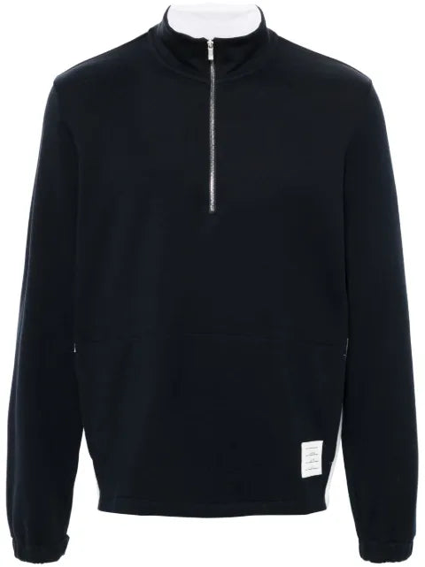 Thom Browne loopback 4-Bar half-zip pullover