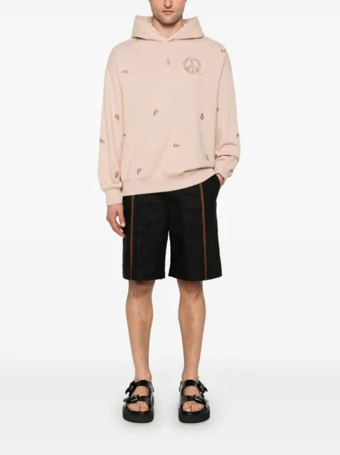 Emporio Armani peace sign-embroidered hoodie