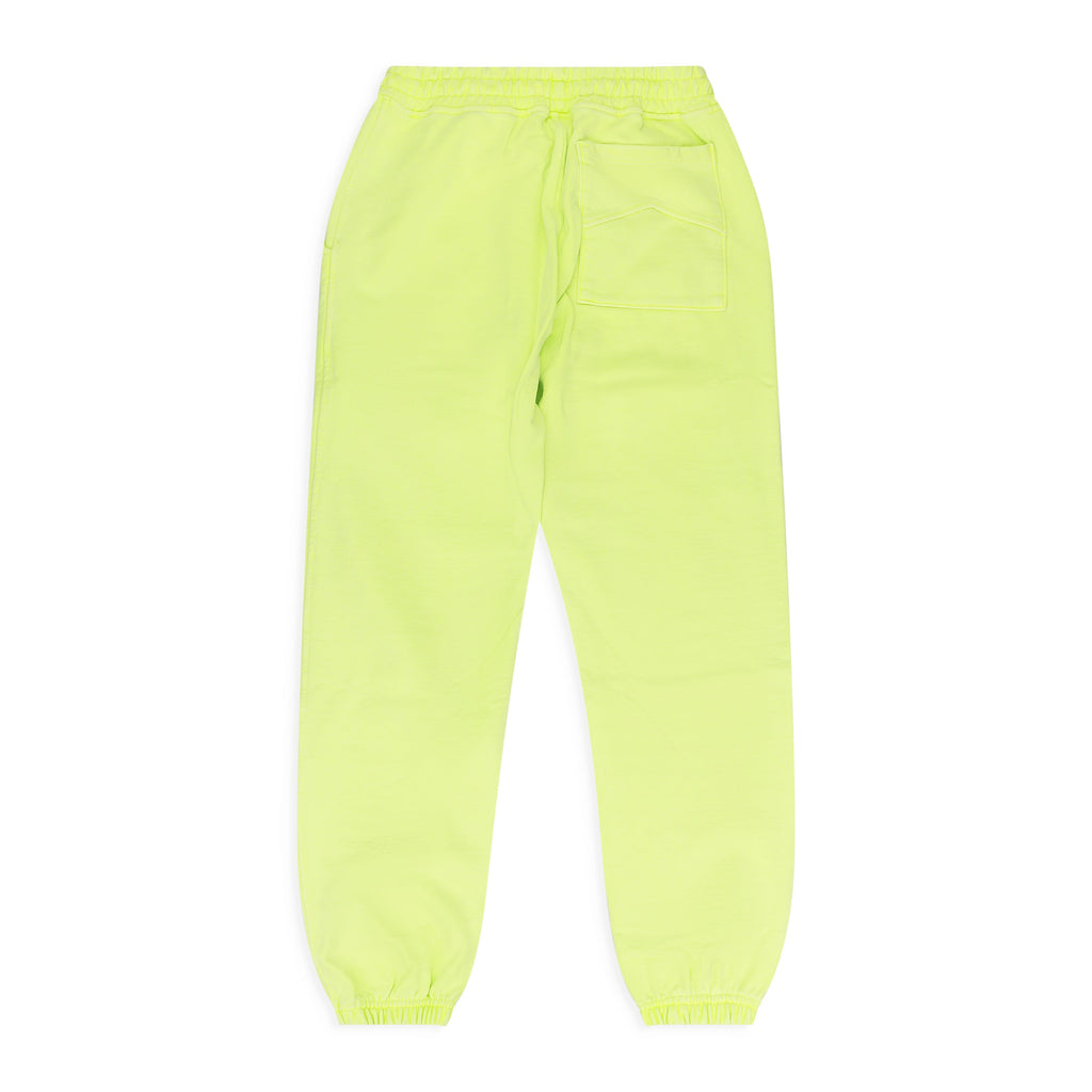 Neon Green Script Logo Terry Sweatpants