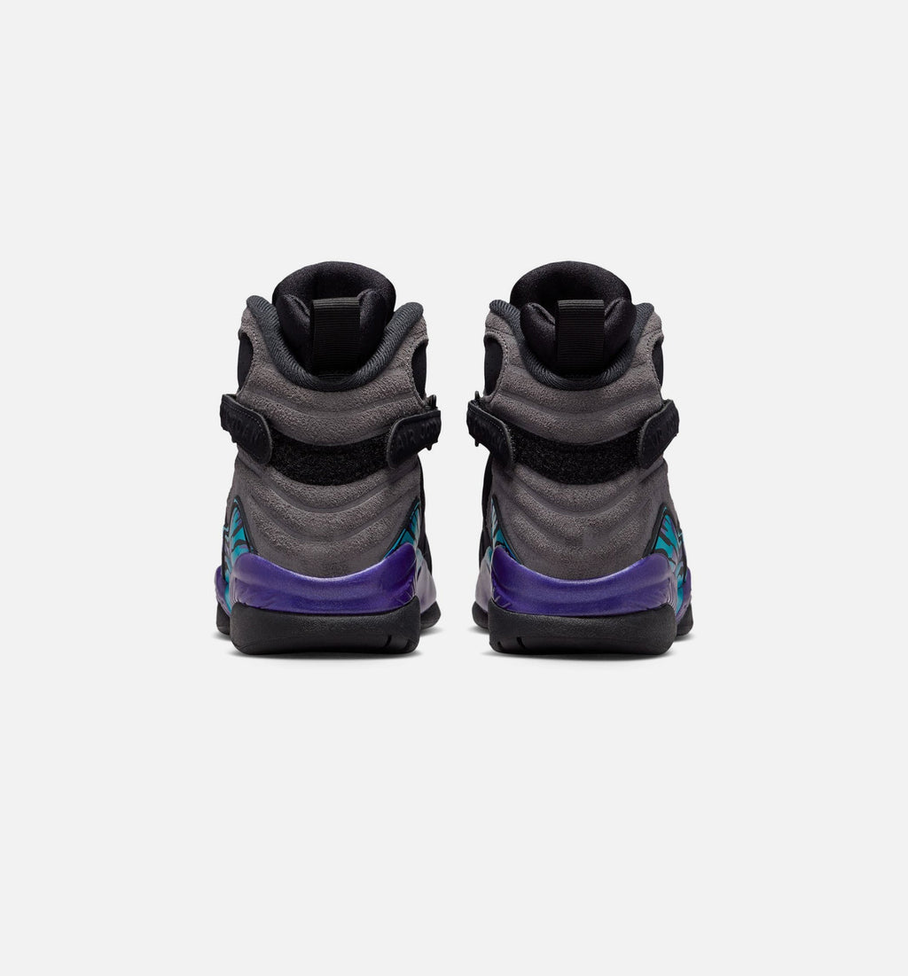 Air Jordan 8 Retro Aqua Grade School Lifestyle Shoes - Black / Bright Concord / Multi-Color