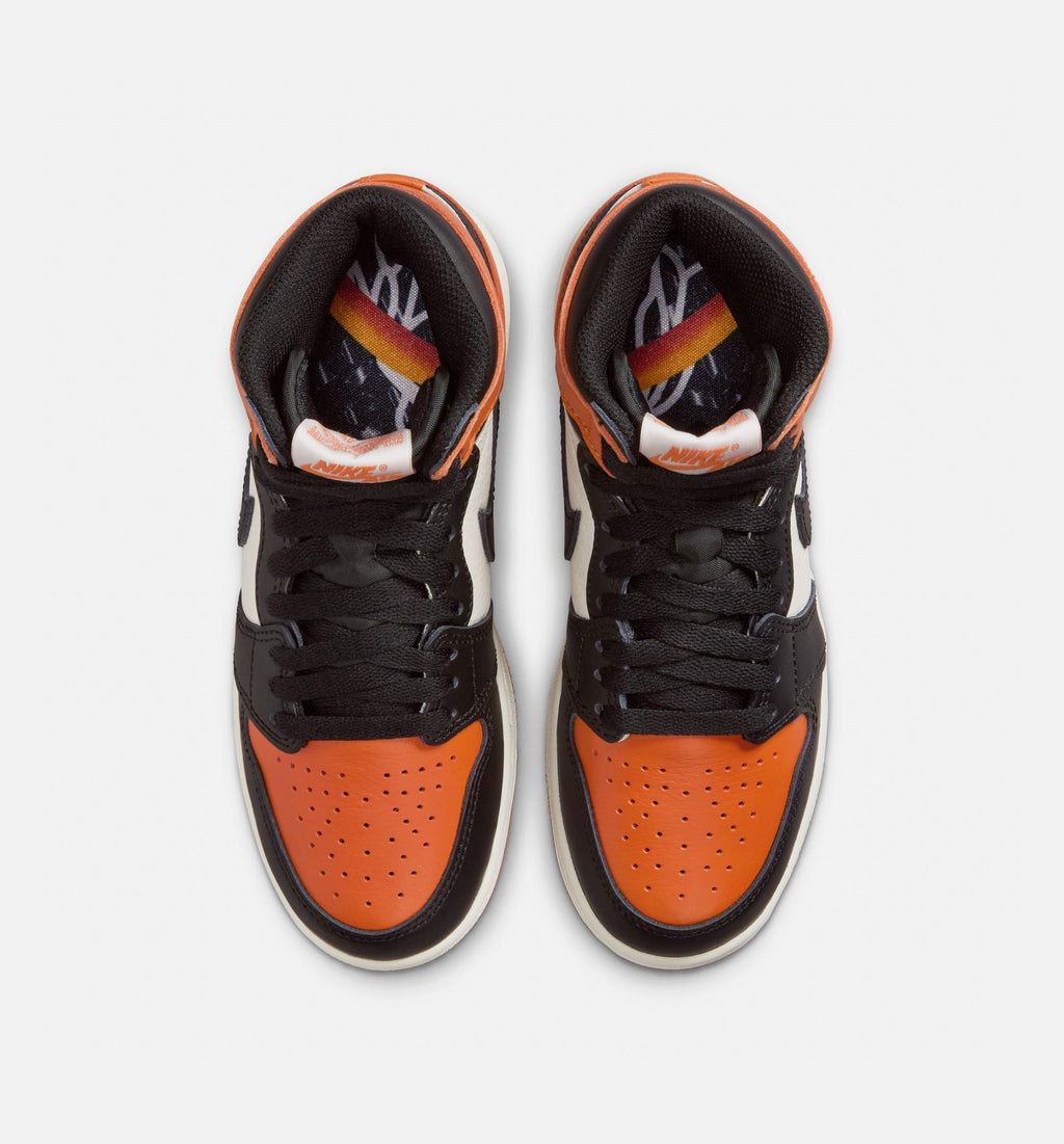 Air Jordan 1 Retro High OG Shattered Backboard GS Sneakers | Black/Black/Sail/Starfish