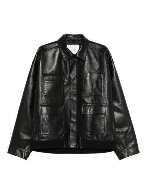 Nanushka flap-pocket leather jacket