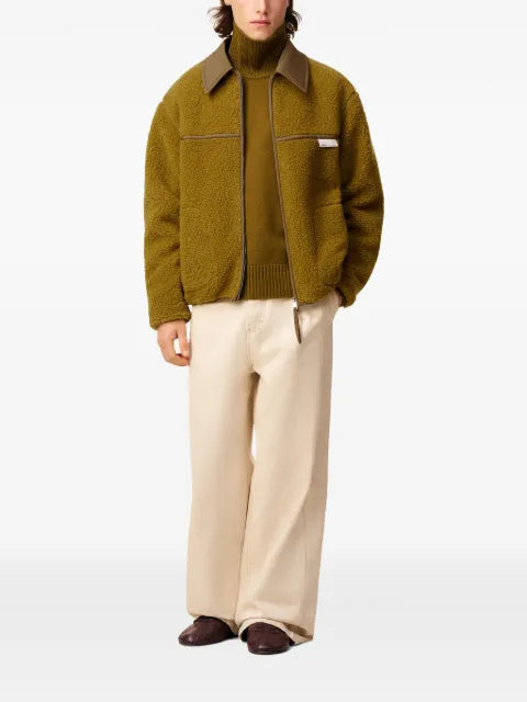 AMI Paris zip-fastening point-collar jacket
