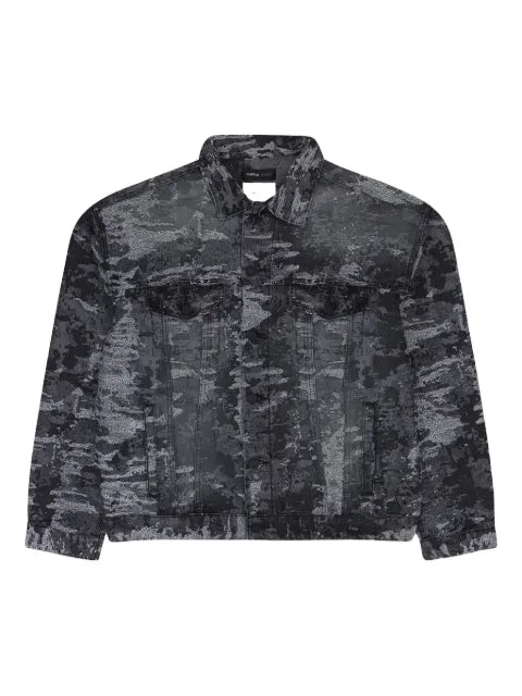 Purple Brand STADIUM "black" jacquard denim jacket