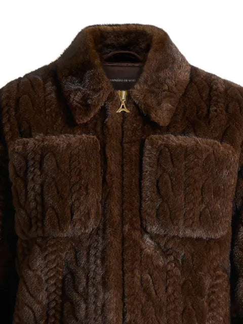 Manière De Voir David plush cable embossed jacket