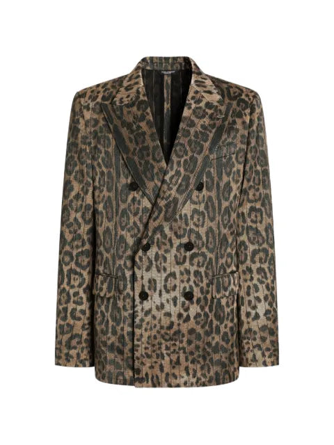 Dolce & Gabbana leopard-print double-breasted jacket