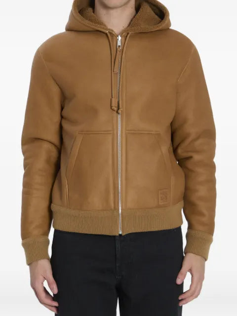 LOEWE hooded jacket in shearling