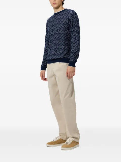 Missoni crew-neck cashmere pullover with zigzag pattern