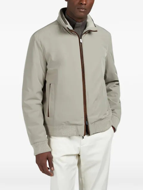 Paul & Shark Typhoon Re-4X4 suede-details bomber jacket