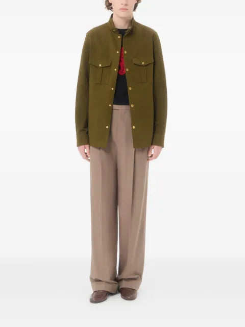 Valentino Garavani Canneté cotton shirt jacket with VLogo embroidery