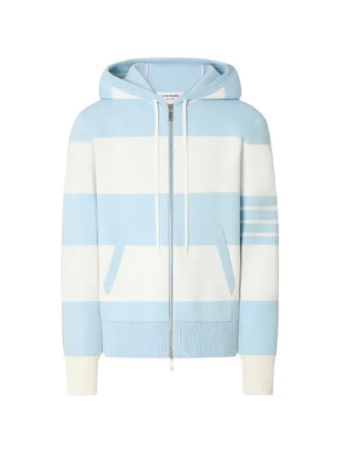 Thom Browne Hector 4-Bar rugby zip-up hoodie