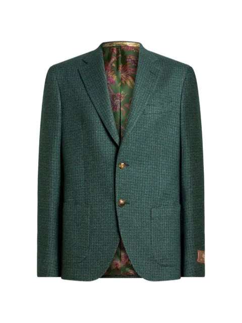 ETRO houndstooth-motif single-breasted blazer