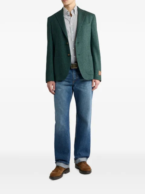 ETRO houndstooth-motif single-breasted blazer
