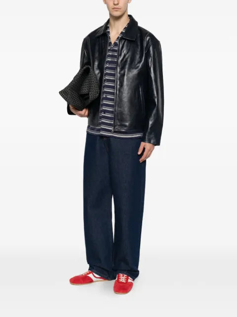 SANDRO classic zip-up leather jacket