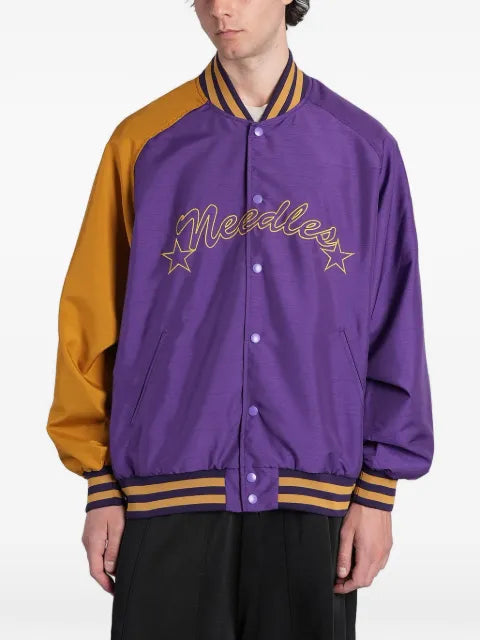 Needles logo-embroidered bomber jacket