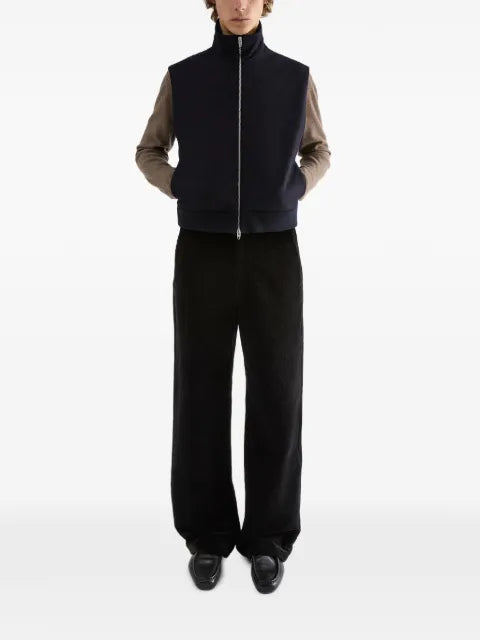Jil Sander wool melton padded gilet