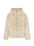 Casablanca patterned faux-fur hooded jacket