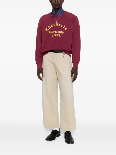 Willy Chavarria logo-print raglan-sleeve sweater