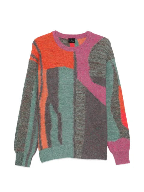 PS Paul Smith Glitch Floral cotton-mohair sweater