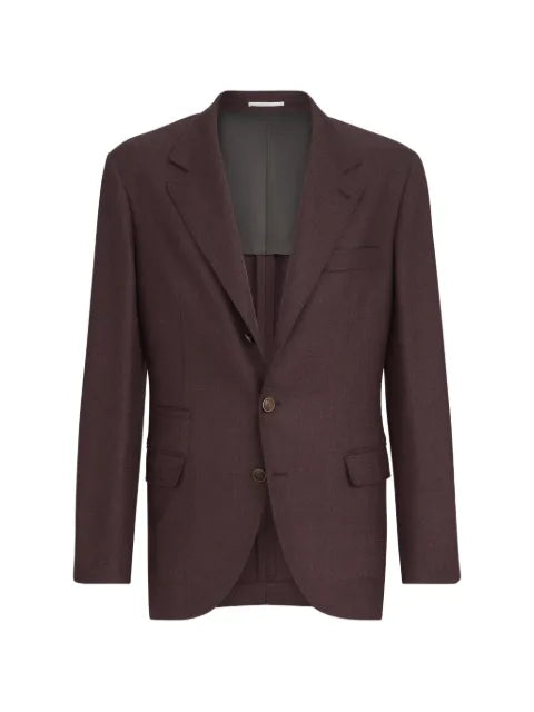 Brunello Cucinelli mouliné virgin-wool twill deconstructed blazer