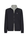 Brunello Cucinelli bonded-nylon reversible outerwear jacket with logo