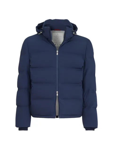 Brunello Cucinelli stretch bonded nylon down jacket with heat-bonded seams