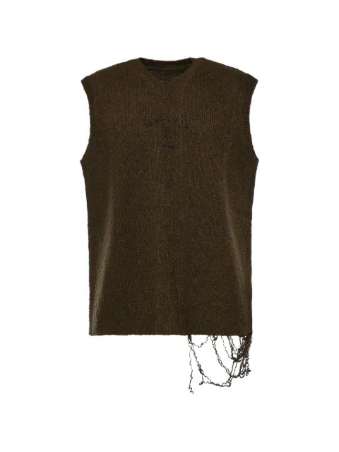 MM6 Maison Margiela distressed V-neck sweater