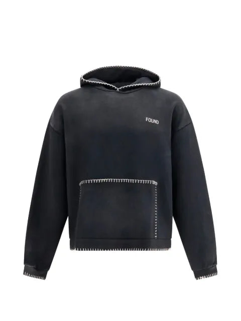 FOUND stitched-border distressed hoodie