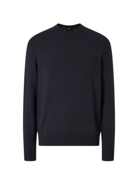 Zegna navy blue Oasi cashmere crewneck sweater