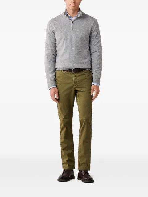 Hackett London quarter-zip elbow-patch sweater
