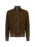 Boglioli zip-fastening suede bomber jacket