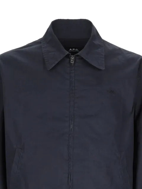 A.P.C. logo-embroidered zip-up jacket