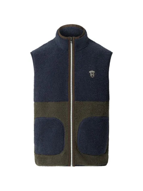 Hackett London colour-block fleece-texture gilet