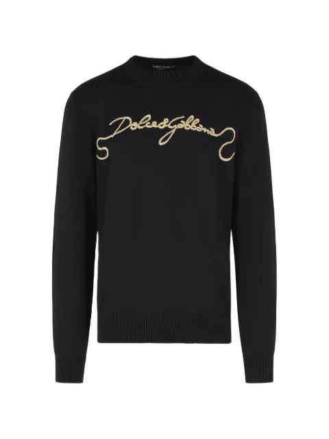 Dolce & Gabbana logo-embroidered knit sweater