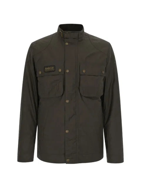 Barbour International Merton buckled-collar waxed-cotton jacket