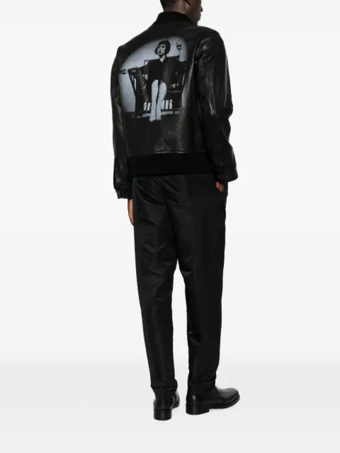 Undercover X Cindy Sherman graphic-print leather jacket