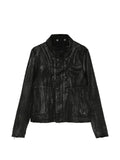 Julius coated high-neck jacket